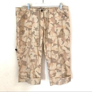 Y2K Daisy Fuentes drawstring cropped camo print cargo pants 6‎